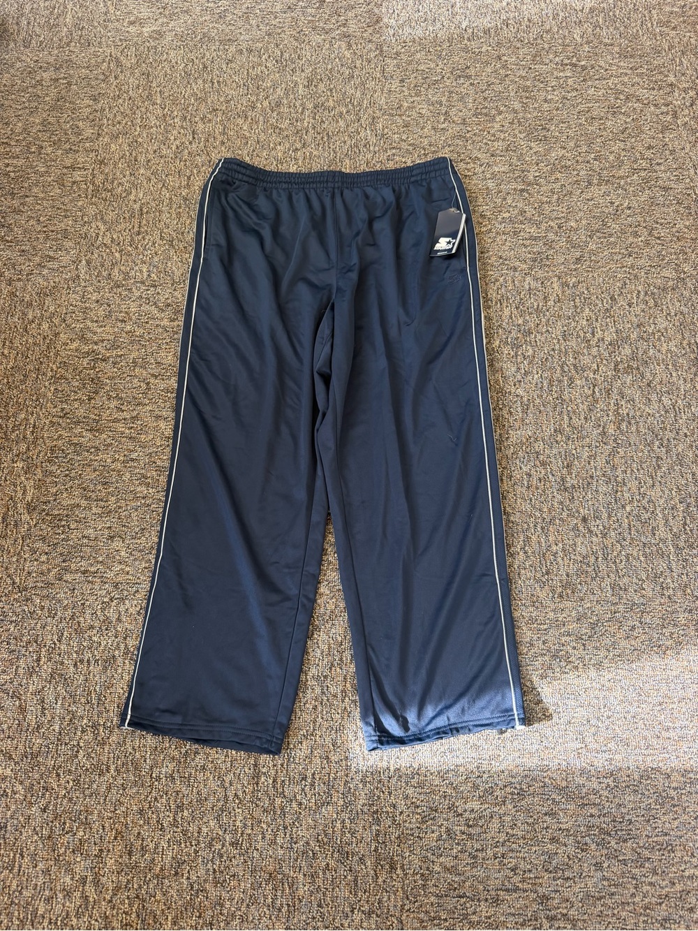 Vintage STARTER Navy with Gray Stripe Athletic Track Pants Mens XL 40-42 Baggy
